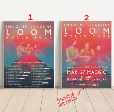 Custom Imagine Dragons LOOM World Tour 2025 EUROPE Poster | eBay
