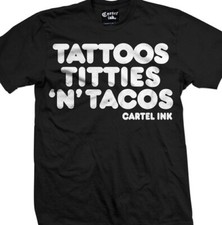 Tatuajes Tetas y Tacos de Cartel Ink