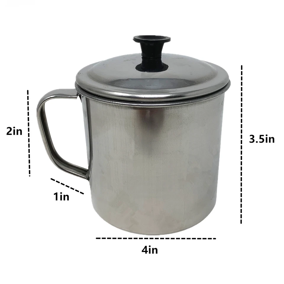 1/2/3 件装 24 盎司 (700 毫升) 防锈锡杯带盖和野营手柄 — 第 2/4 张图片