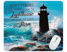 Lighthouse Beach Computer Non Slip Custom Mouse Pad Handmade