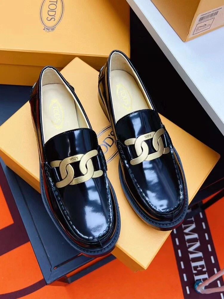 TOD’S Scarpe mocassini Tod's donna pelle suola spessa tacco basso punta tonda