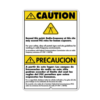 Vertical Metal Sign Multiple Sizes Rf Fields Site Exceed Fcc Rules Exposure