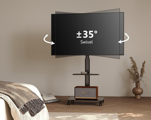 Versatile Freestanding Mobile TV Stand for 19-43 Inch TVs, Mute Lockable Wheels - Picture 7 of 11