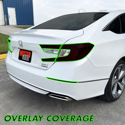 FOR 18-22 Honda Accord Tail Light Cutout & Reflector SMOKE Vinyl Tint Overlays - Foto 5