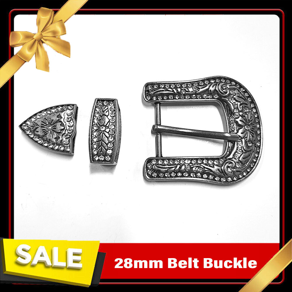 Vintage Western Rhinestone Beltbuckel Vintage Rhinestone Belt & Buckle - Large – Elusive Cowgirl  main image 2