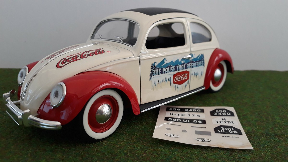 VOLKSWAGEN COCCINELLE berline 1958 COCA COLA blanc 1/17 no 1