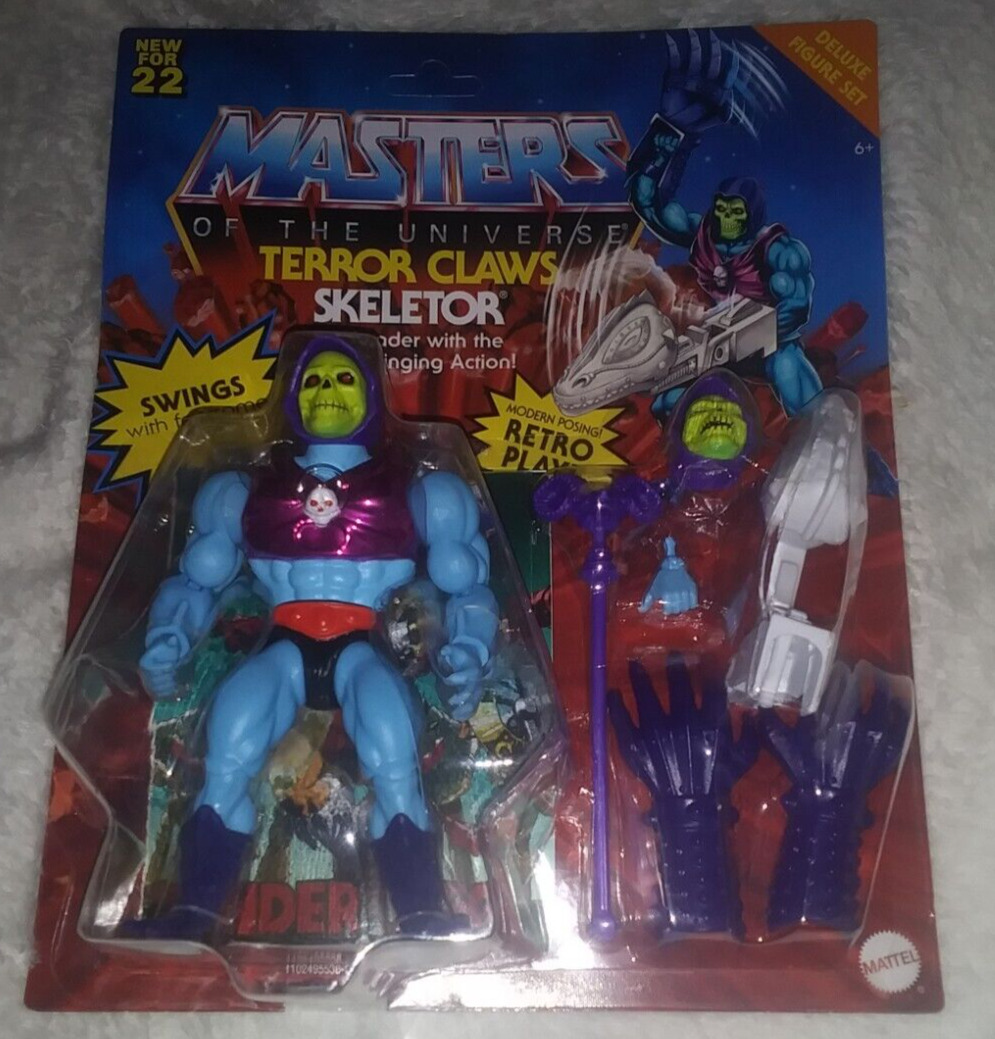 MOTU Skeletor Terror Claws Retro Play New For 22 5.5’ Action Fig. New & Sealed