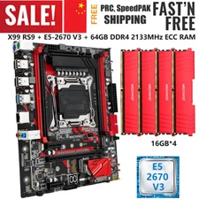 X99 Motherboard LGA 2011-v3 with Xeon E5 2670 V3 CPU DDR4 ECC 64GB RAM M.2 Combo