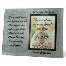In Loving Memory Memorial Starry Silver Glitter Glass Photo Frame Never Forgotte