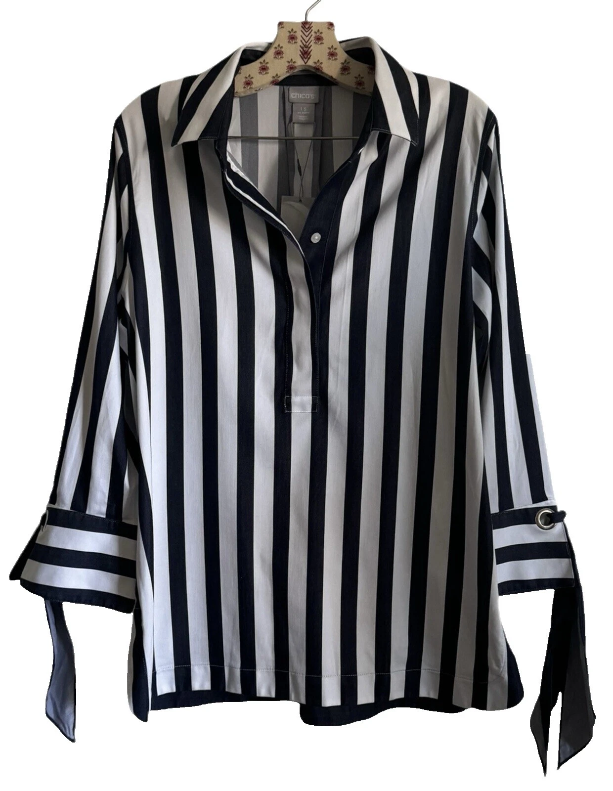 Chico's Cotton Striped Blouse Tops for Women