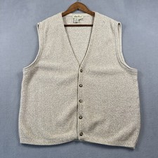 Vintage Eddie Bauer Cardigan Sweater Beage Button Front Made In USA Classic