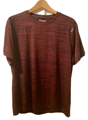 Reebok Mens 100% Polyester dri-fit T-shirt Work out Gym Size L Sport Tee  Maroon