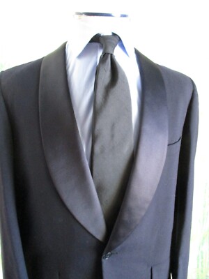 Sidney West midnight blue custom bespoke shawl formal tuxedo jacket 40R