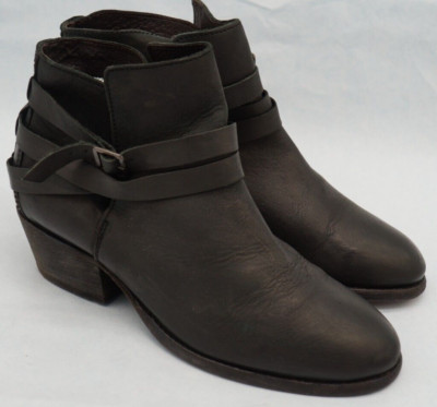 Hudson Boots Womens 39 US 9 Ankle Leather Pull On Western Casual Black