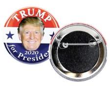 2020 DONALD TRUMP THE PRESIDENT 2.25" CAMPAIGN BUTTON, DONALD TRUMP Made in USA