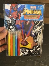 Spider-Man RoseArt Fuzzy Coloring card Marvel Comics 2006 nip Vintage Y2K