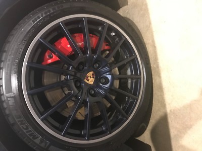 PORSCHE PANAMERA SPORTPLUS GROSSBLACK 20'' WHEEL TIRE TPMS & COLOR CENTER CAP SET