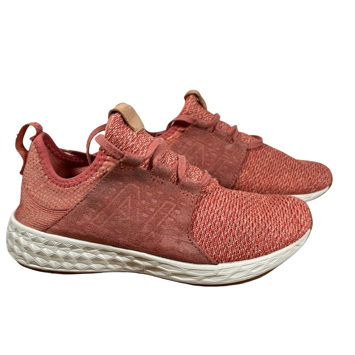New Balance Shoes Womens 7 Fresh Foam Cruz Suede Running Training Sneakers Peach