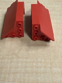 Lego 2X RARE Vintage Red Panel 2345 3x3x6 Corner Wall Part 1584 6060 Knights