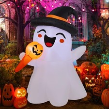 5.1FT Halloween Inflatables Singing Cute Ghost Outdoor Decorations,Blow Up Gh...