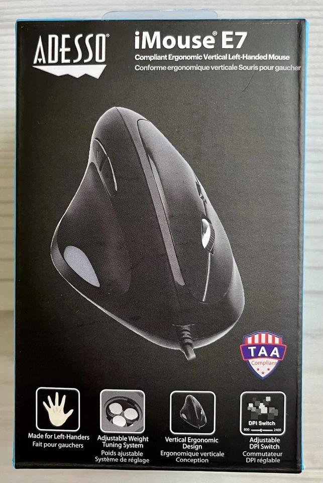 Adesso Imouse E7 - Ergonomic Mouse for Left Hand, with Cable, Programmable - Image 2 of 4