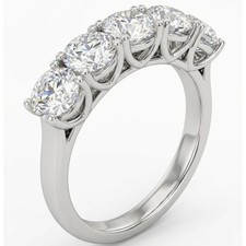 White Gold 18k 750   5 stone  lab grown diamond 1.55ct  ring size J
