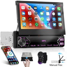 7" Car Stereo Radio Single 1 Din Flip Out Touch Screen MP5 Player USB Bluetooth
