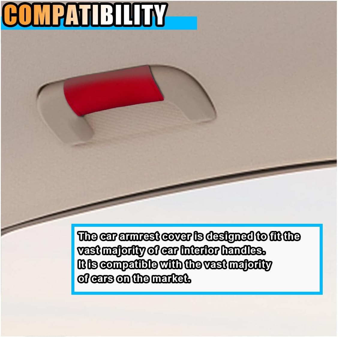 2PCS Car Inside Door Handle Protector, Colorful Soft Fluff Car Pull Handle Cover
