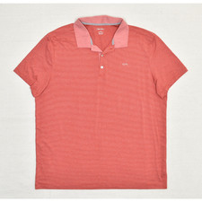 Calvin Klein Men's Polo Shirt Short Sleeve Striped Polyester Red Size XL