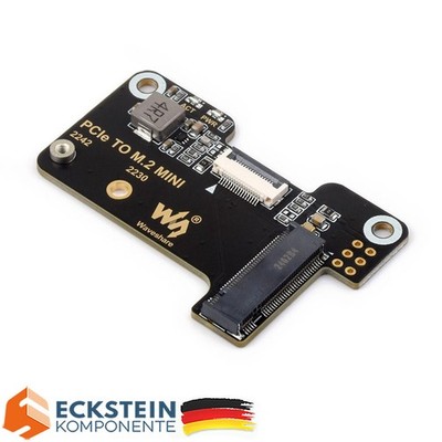 Waveshare PCIe zu M.2 Mini Adapter für Raspberry Pi 5, NVMe SSD Unterstützung