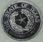 1986 Official State of Texas 1 Oz Silver Round .999 Fine Bullion