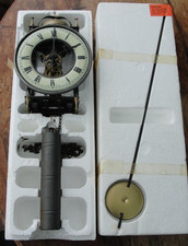 Vintage West Germany Skeleton Wall Clock Tempus Fugit Mechanical Chain Driven