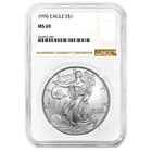 1996 $1 1-oz American Silver Eagle NGC MS69 Brown Label
