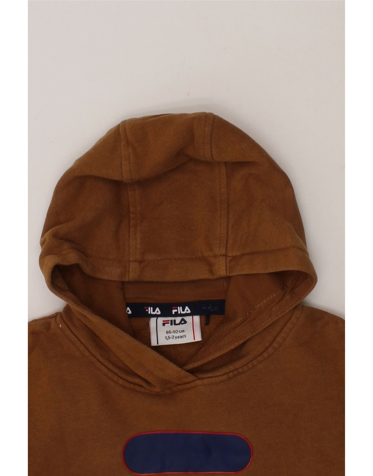 Felpa con cappuccio grafica FILA bambino ragazzo 18 24 mesi marrone colorblock cotone HY08