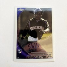 ERIC YOUNG 2010 TOPPS CHROME ROOKIE RC on card AUTO !! 🔥🔥 COLORADO ROCKIES