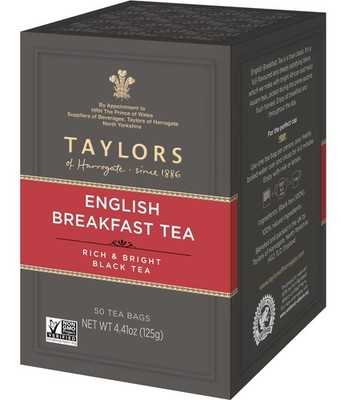 Taylors of Harrogate English Breakfast, Black Tea, 50 Count (Pack 1) 