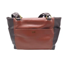 The Sak Women's Handbag Ashby Satchel In Leather Teak Black One Size - NEW