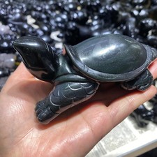 Natural  Obsidian Quartz Carved Crystal Decorative items Turtle Reiki 1pc,HE18