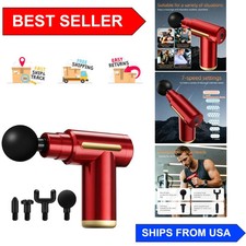 New Red Massage Gun - Electric Muscle Massager with 4 Heads for Deep Relaxation