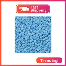 LEECOON 4mm Light Blue Color Seed Beads 100grams About 1300pcs Size 6/0 Small Se