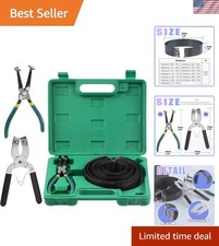 15-pc Auto Piston Ring Compressor Set With Pliers 62-145mm For Engine Repair