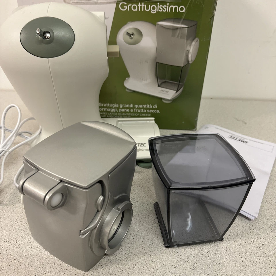 Imetec Grattugissima elektrische Reibe, Edelstahlwalze, Aluminiumtrichter B-Ware - Bild 2 von 4