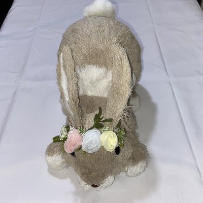 Pier 1 Natural Sisal Bunny Rabbit Laying Down Table Decor Realistic