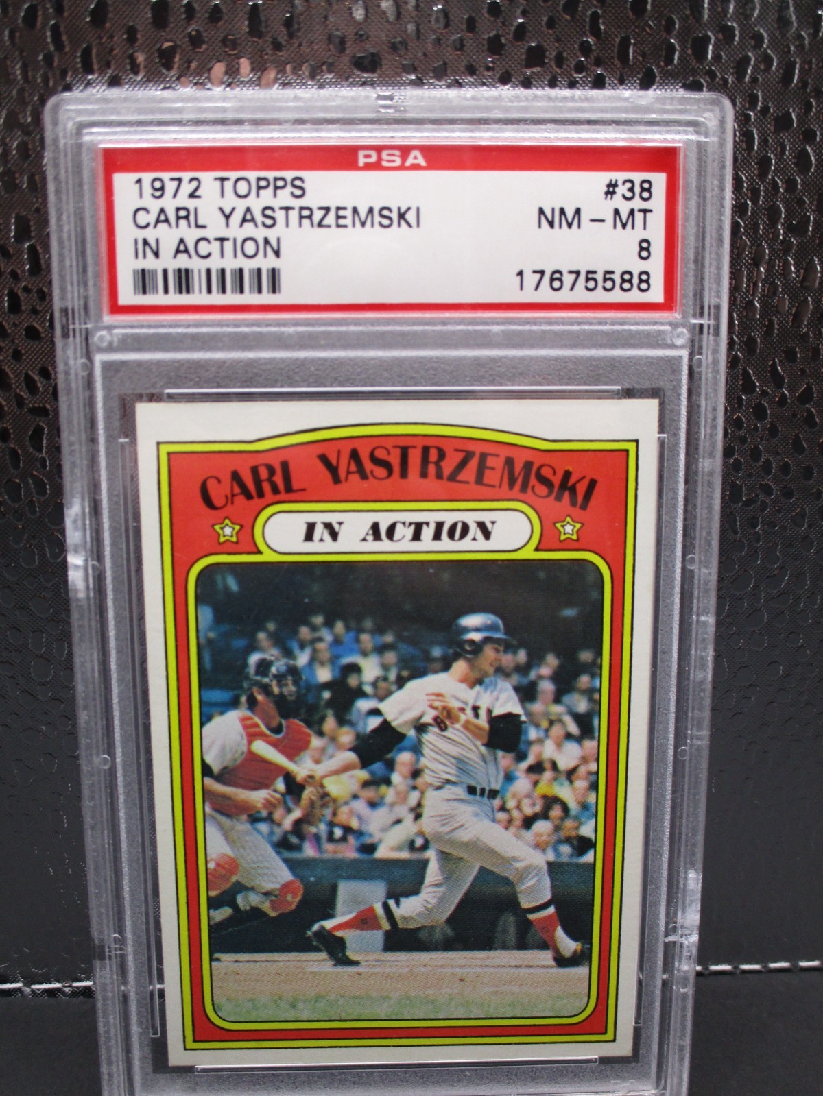 1972 TOPPS IN ACTION #38 CARL YASTRZEMSKI PSA 8 NM-MT