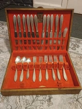 Antique 1926 Argosy Silverware 1847 Rogers & Bros In Oneida Heirloom Plate Chest