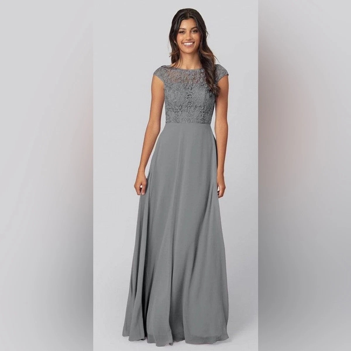 Lace Gray Bridesmaid Dresses for sale | eBay