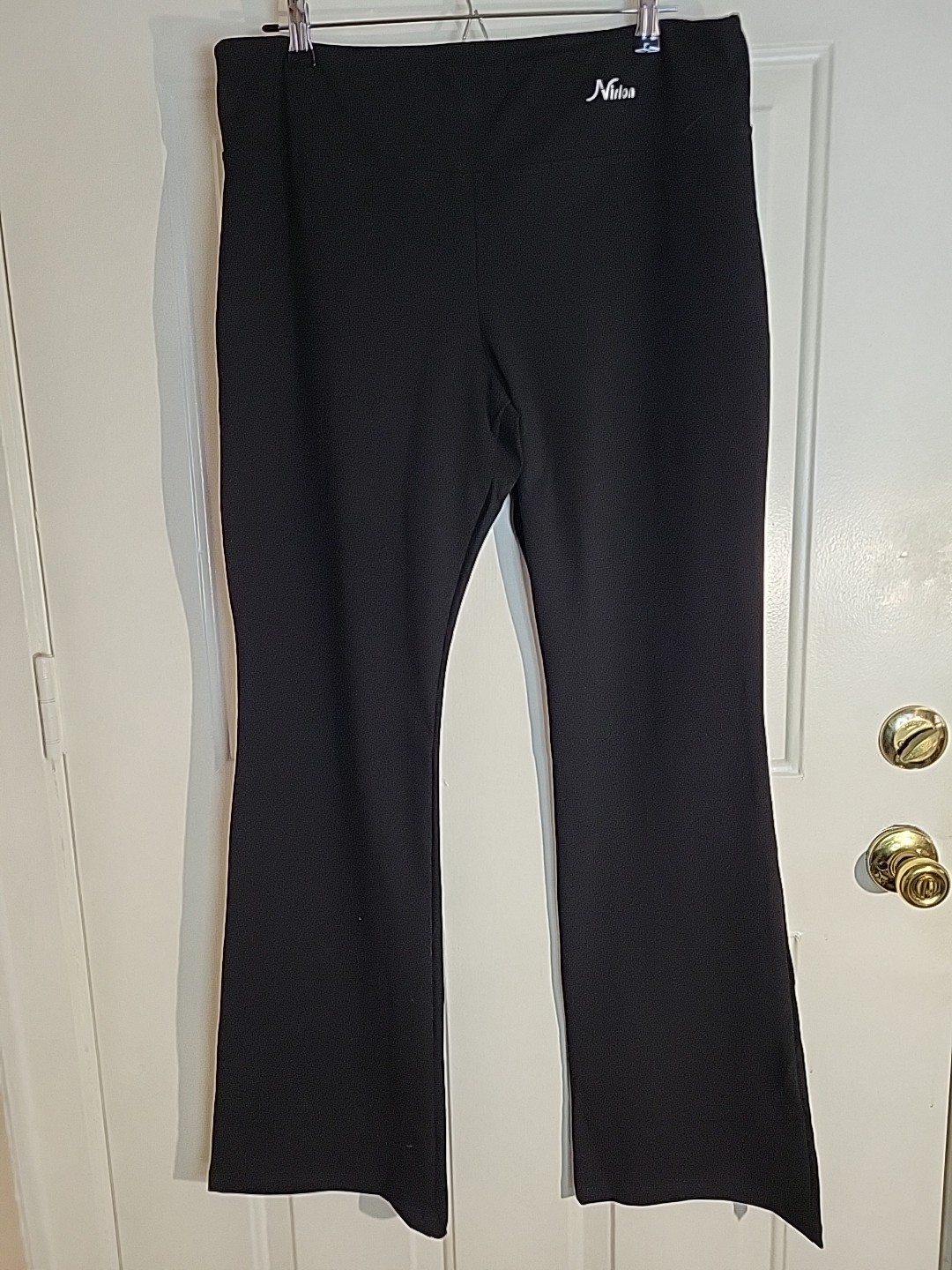 Nirlon Womens Yoga Workout Pants Bootcut Black Size 2XL Stretch Activewear