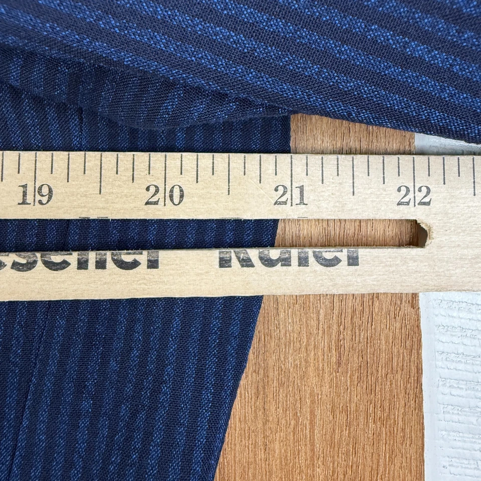 Chaqueta Blazer Anillo Para Hombre 42R Azul Marino Rayas 3 Botones 100% Lana Lona Cirujano Foto 3 de 4