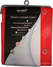 Red EVA Shower Curtain Liner 72x72 Water-Resistant with Rustproof Grommets