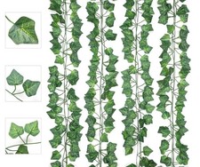 AIOR Lierre Artificiel 12 Tiges 200 cm Guirlande Vigne Fausse Plante Déco